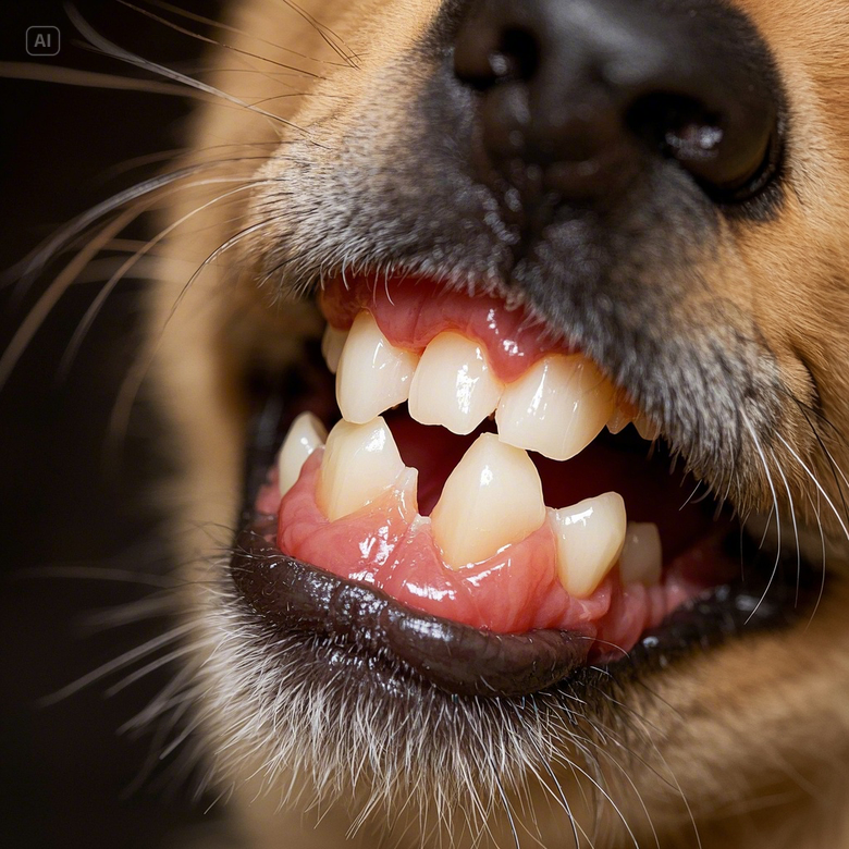 a dog showing its teeth