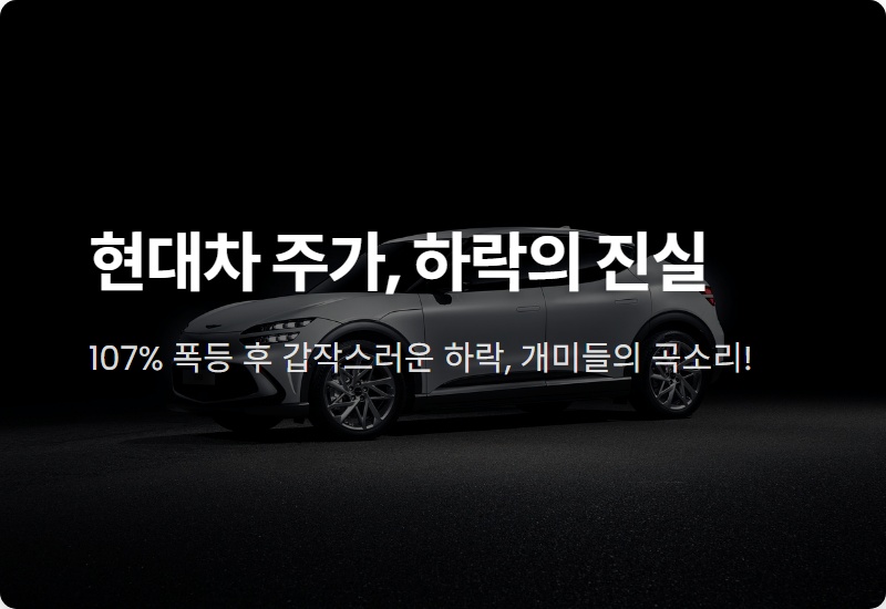 현대차 주가 100조 돌파 후 하락, 진짜 이유 4가지와 현실적인 대응 방법