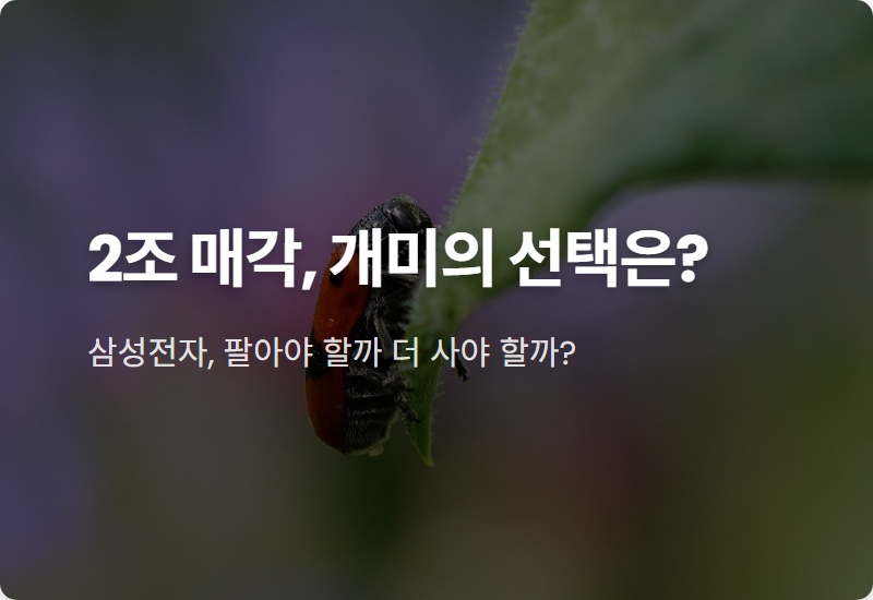 삼성전자 홍라희 2조 매각 현실적인 주가 영향 분석 (15만전자 갈까?)
