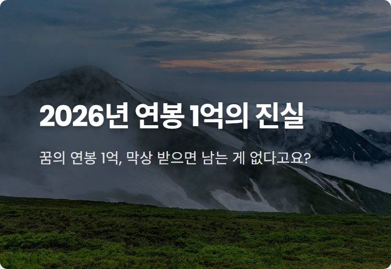 연봉 1억 실수령액, 2026년 내 통장엔 ‘이것’만 찍힙니다 (현실적인 세후 월급)
