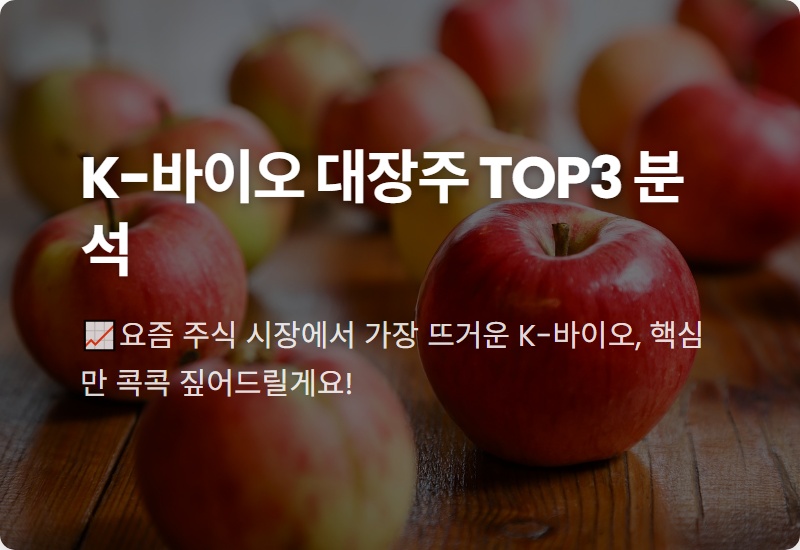 K-바이오 대장주 TOP3, 지금 투자해도 괜찮을까? (삼성바이오로직스, 셀트리온, 알테오젠)