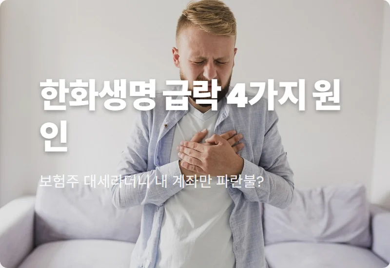 한화생명 주가 10% 급락 이유 2026년 실적 부진과 배당 현실적인 분석