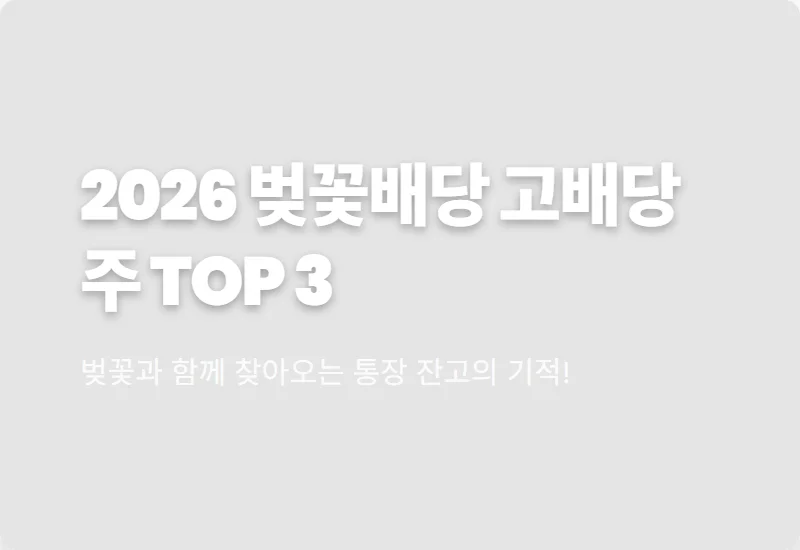 벚꽃배당 국내 고배당주 TOP 3 현실적인 투자 방법과 하나금융지주 기업은행 HMM 분석