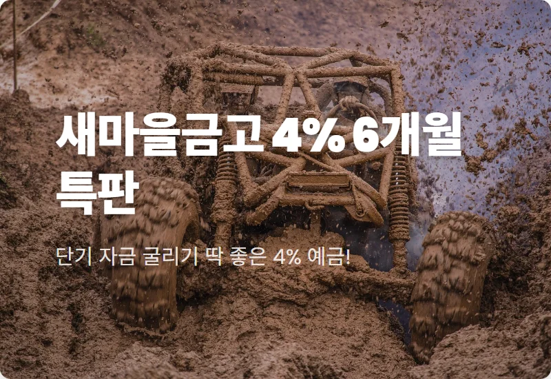 새마을금고 4% 예금 6개월 현실적인 가입 조건과 수익률 꿀팁