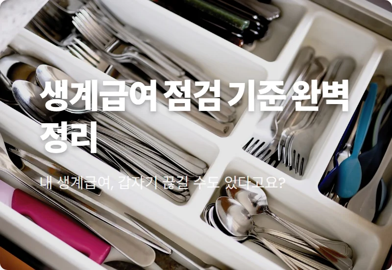 생계급여 조건부 수급자 2026년 달라진 점검 기준과 현실적인 유지 방법 꿀팁