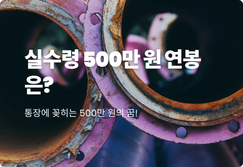 연봉 8천만 원은 넘어야? 월급 실수령액 500만 원 현실적인 계산법