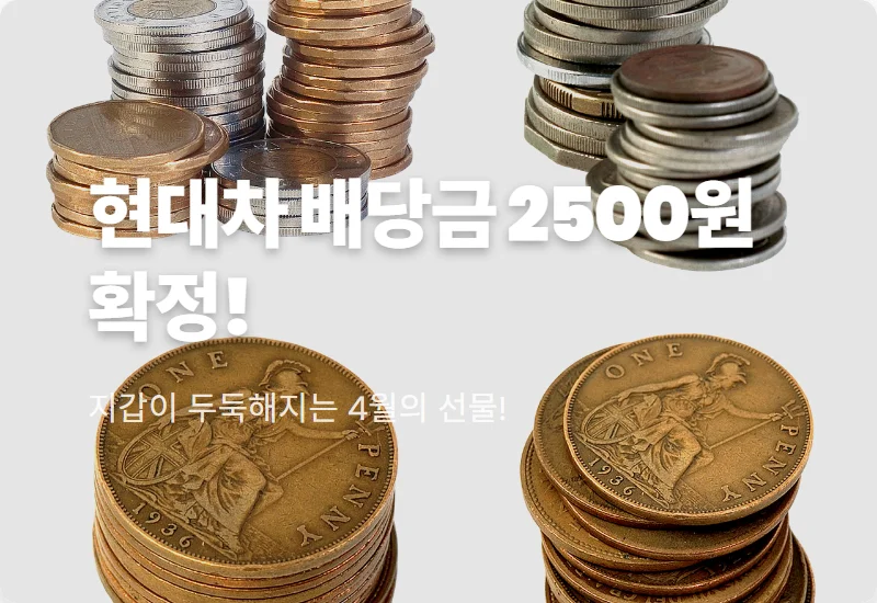 현대차 배당금 2,500원 지급일 및 4월 수령 방법 현실적인 꿀팁