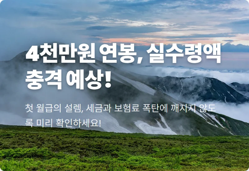 2026년 사회초년생 4000만원 연봉, 실제 통장에는 얼마 찍힐까? 현실적인 실수령액 계산 꿀팁