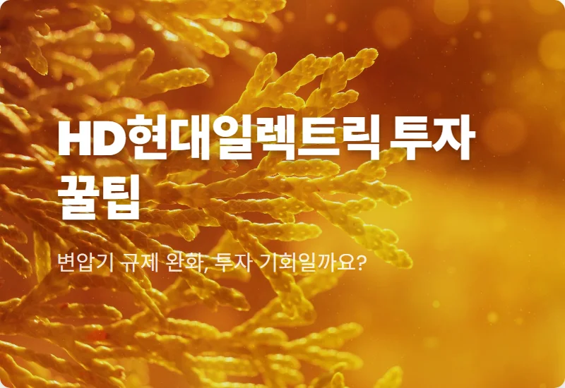 HD현대일렉트릭 주가 전망, 美 변압기 규제 완화 현실적 투자 꿀팁 3가지