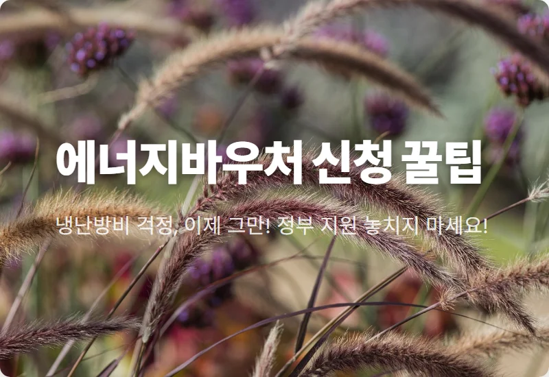 2026년 에너지바우처 신청, 똑똑하게 준비하는 현실적인 꿀팁!