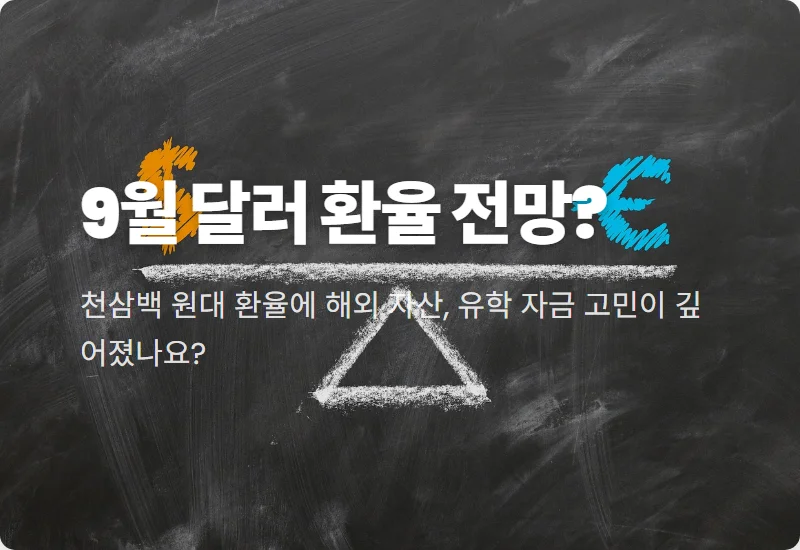 환율 1300원대 진입! 9월 달러 1200원대 진짜 하락할까? 현명한 자산관리 꿀팁