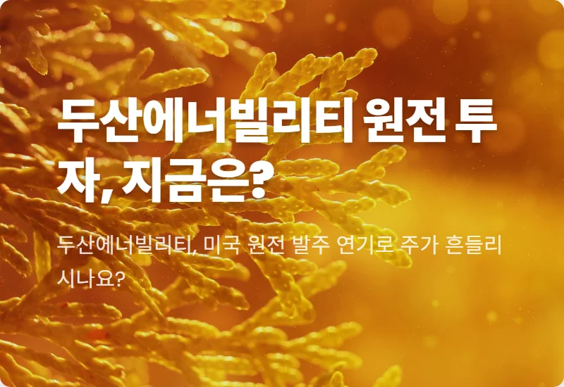 두산에너빌리티 미국 원전 발주 지연, 목표주가 하향! 5월 이후 주가 부진, 투자자 대응 꿀팁 3가지